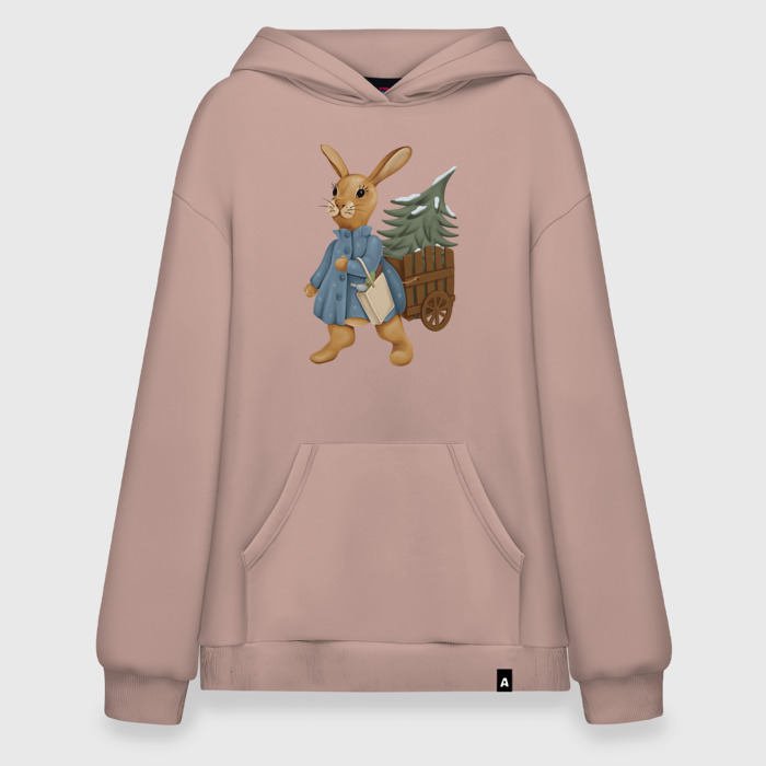 Худи SuperOversize хлопок Кролик готовится к Новому Году 2023 фото