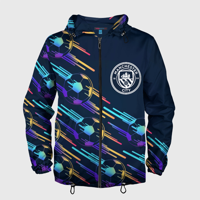 Мужская ветровка 3D Manchester City градиентные мячи фото