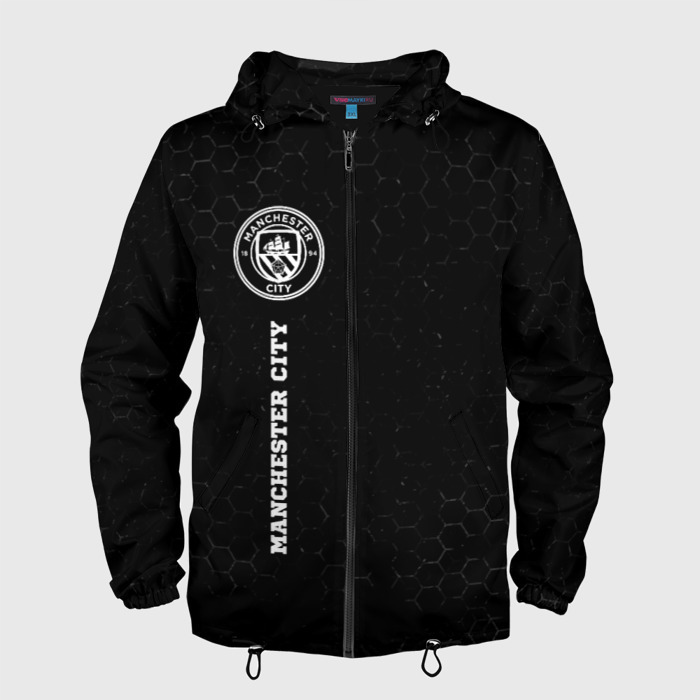 Мужская ветровка 3D Manchester City sport на темном фоне: по вертикали фото