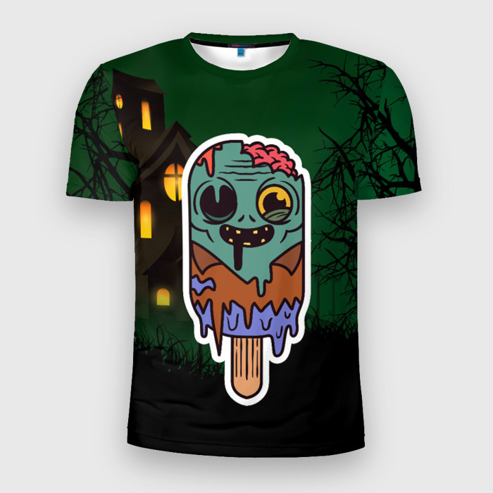 Мужская футболка 3D Slim Мороженое   зомби фото