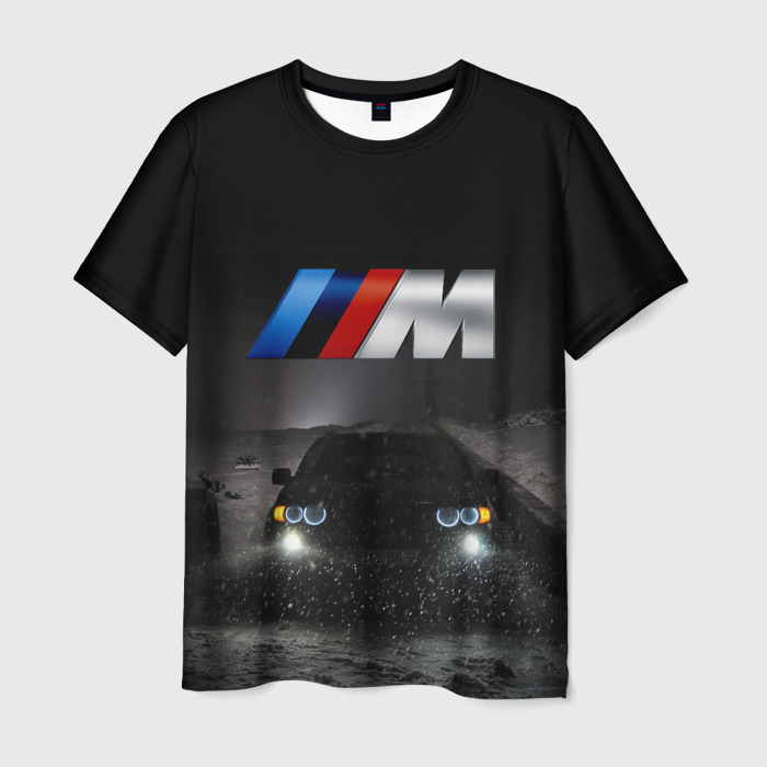 Мужская футболка 3D Бэха попала ночью в снегопад фото