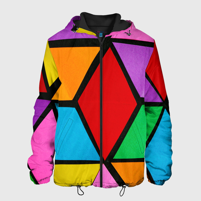 Мужская куртка 3D Множество разноцветных ромбов фото