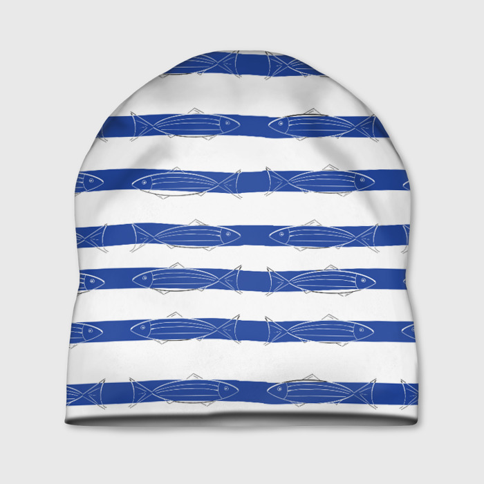 Шапка 3D рыбы в полоску фото