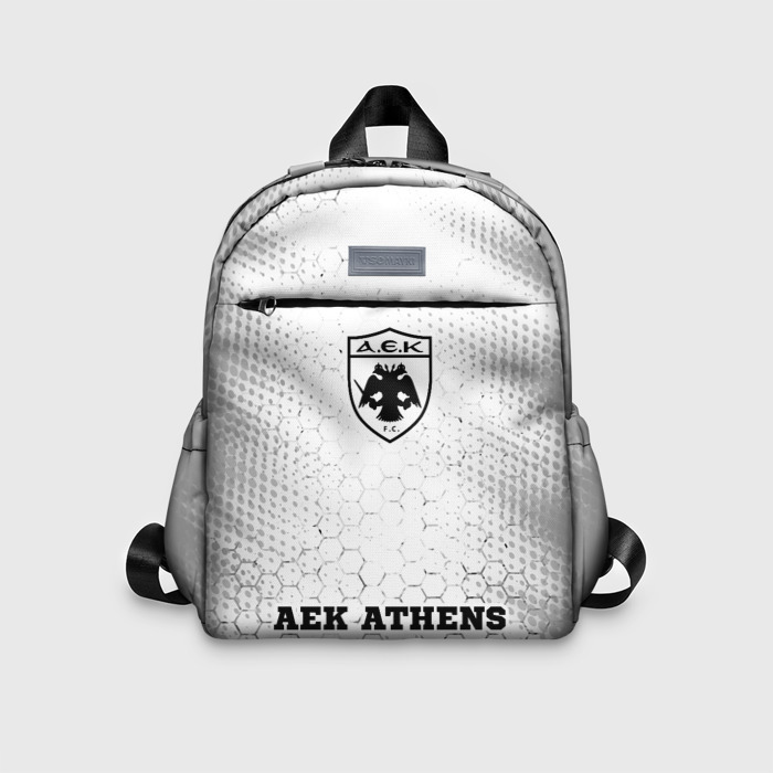Детский рюкзак 3D AEK Athens sport на светлом фоне: символ, надпись фото