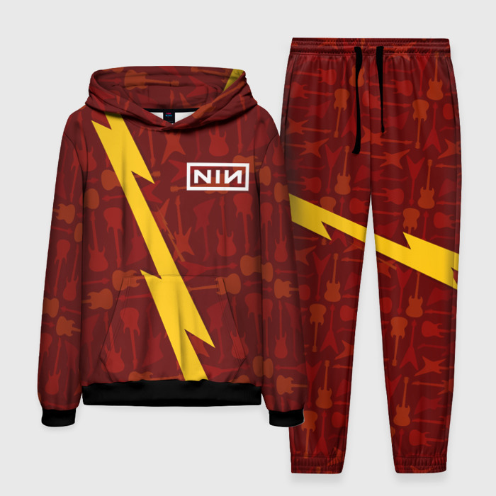 Мужской костюм 3D (с толстовкой) Nine Inch Nails гитары и молния фото