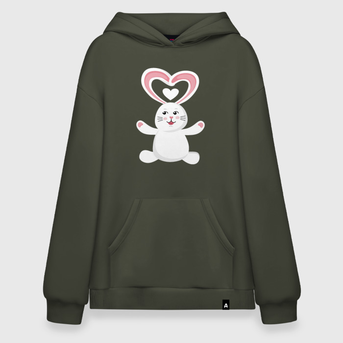 Худи SuperOversize хлопок Влюблённый кролик фото
