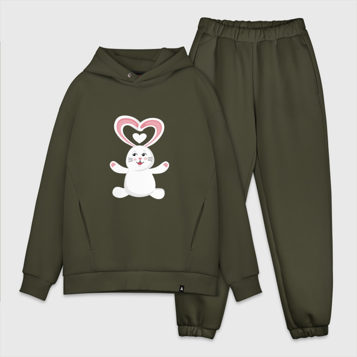 Мужской костюм хлопок OVERSIZE Влюблённый кролик фото