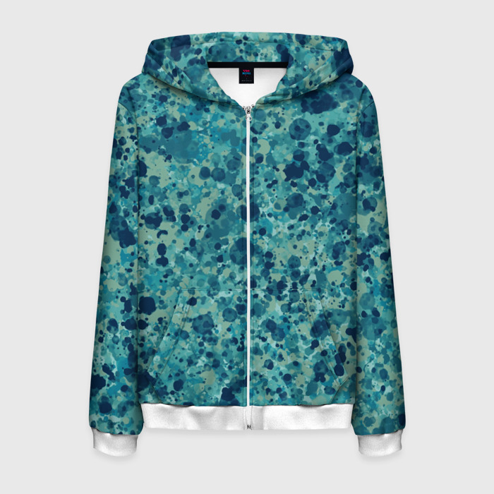 Мужская толстовка 3D на молнии Абстракция Милитари синий фото