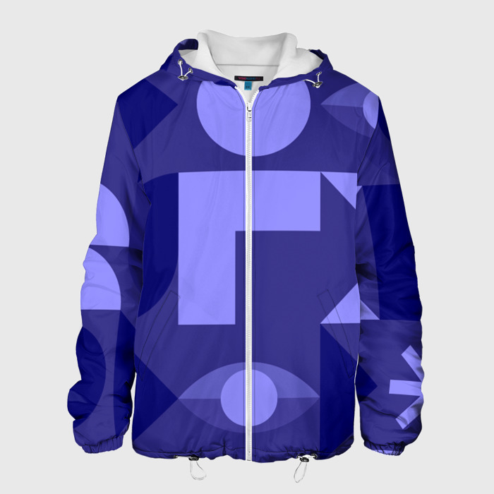 Мужская куртка 3D Фиолетовый паттерн с фигурами фото