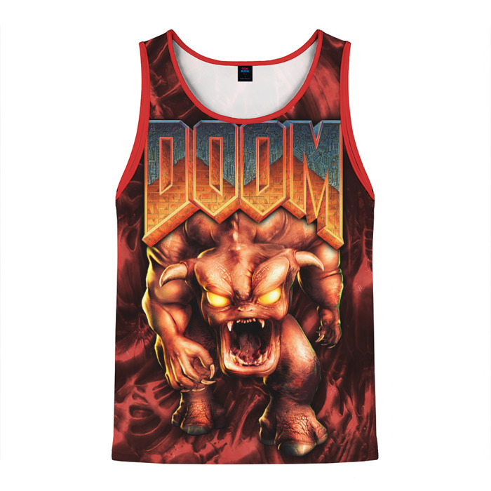Мужская майка 3D DOS DOOM   Bull demon фото