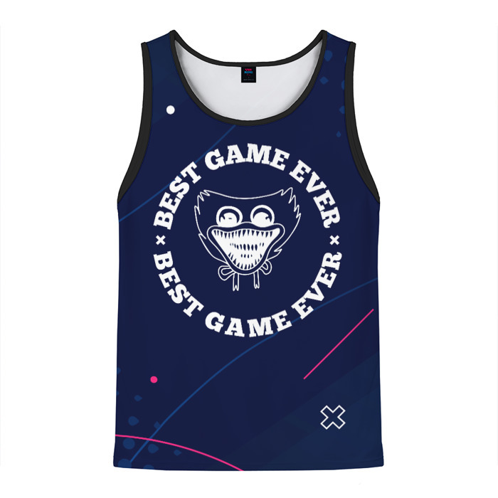 Мужская майка 3D Символ Poppy Playtime и надпись best game ever фото