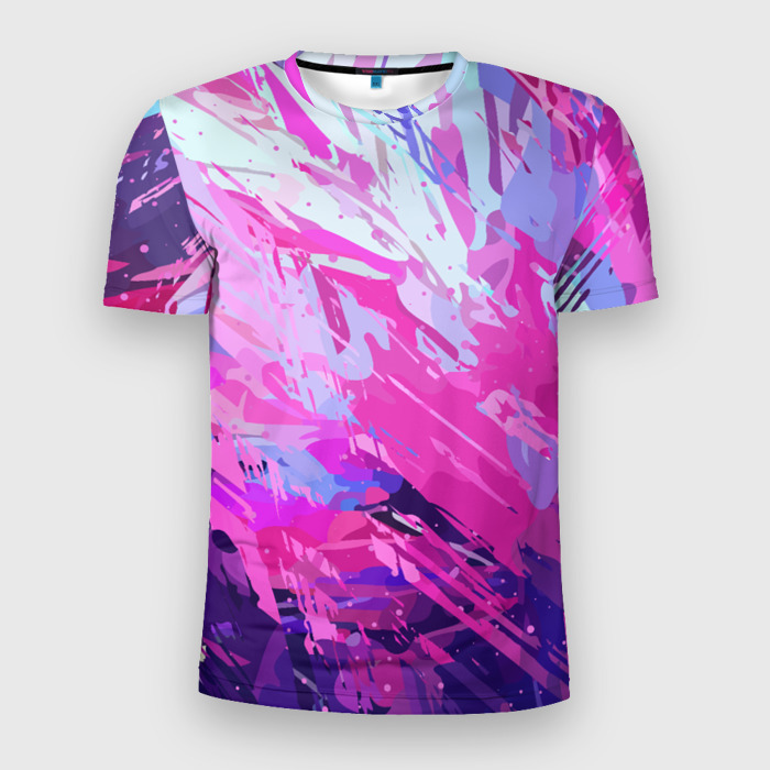 Мужская футболка 3D Slim Фиолетовые оттенки фото
