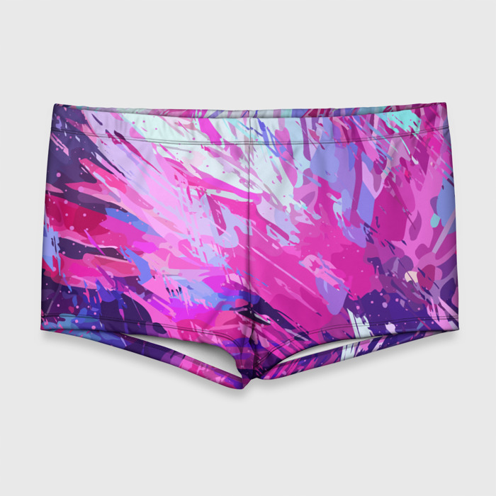 Мужские купальные плавки 3D Фиолетовые оттенки фото