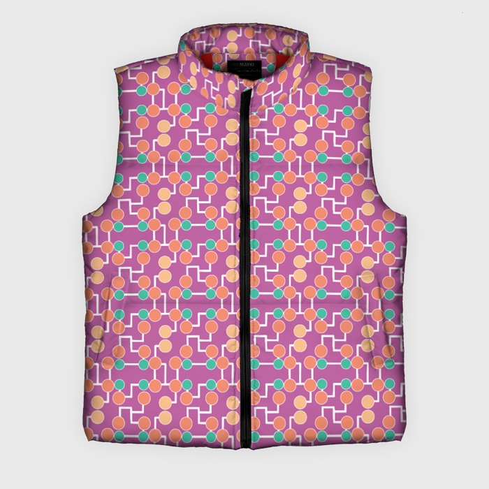 Мужской жилет утепленный 3D Геометрический паттерн на сиреневом фоне фото