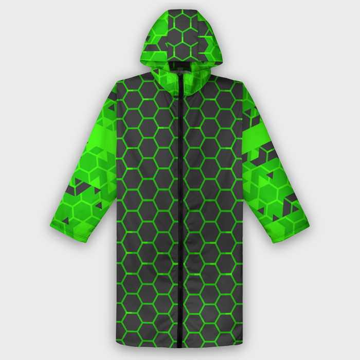 Дождевик унисекс 3D Зеленые плиты фото