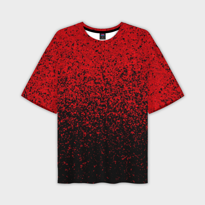 Мужская футболка OVERSIZE 3D Текстура агрессивный Красный фото