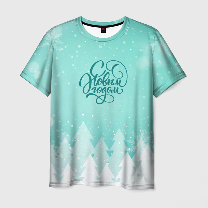 Мужская футболка 3D Новогодние завихрения фото