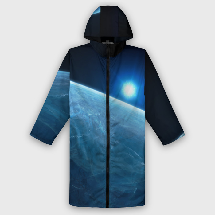 Дождевик унисекс 3D Яркая звезда над горизонтом   космос фото
