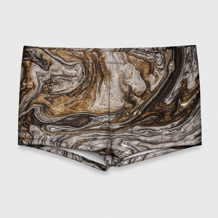 Мужские купальные плавки 3D Золотистый мрамор фото