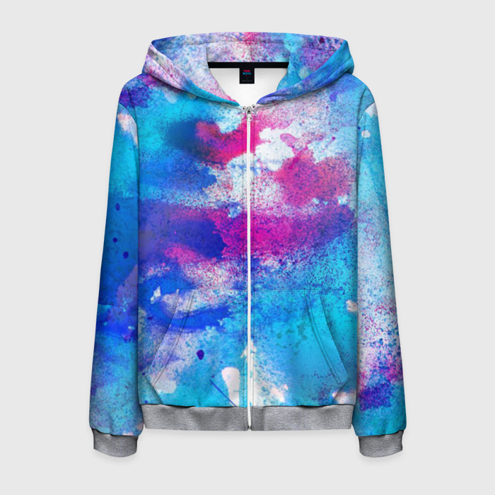 Мужская толстовка 3D на молнии Радужная абстракция фото