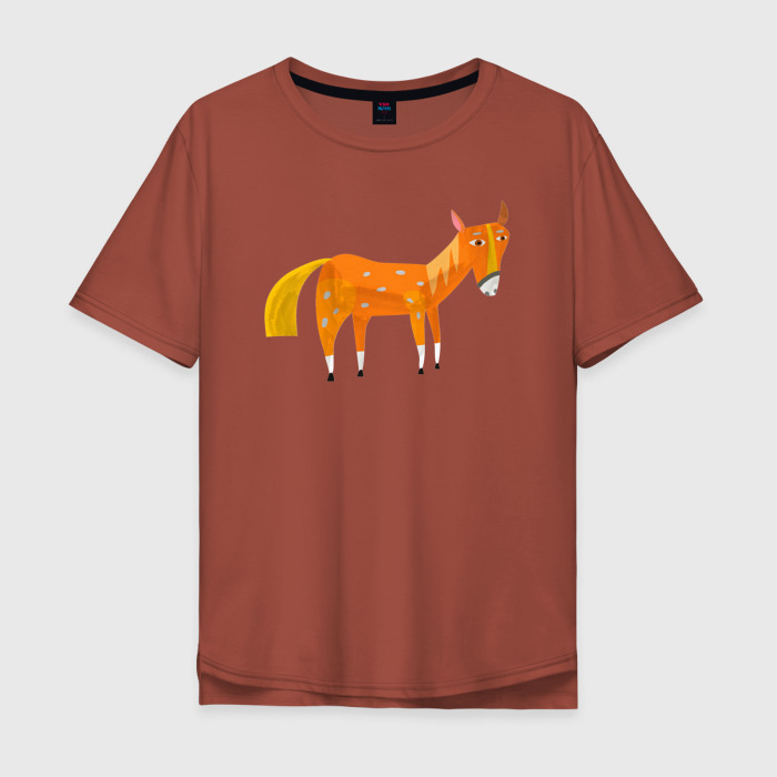 Мужская футболка хлопок Oversize Милый жеребенок фото