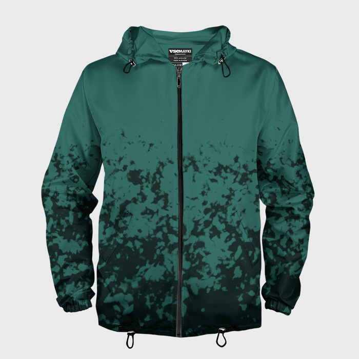 Мужская ветровка 3D Абстрактный черно зеленый фото