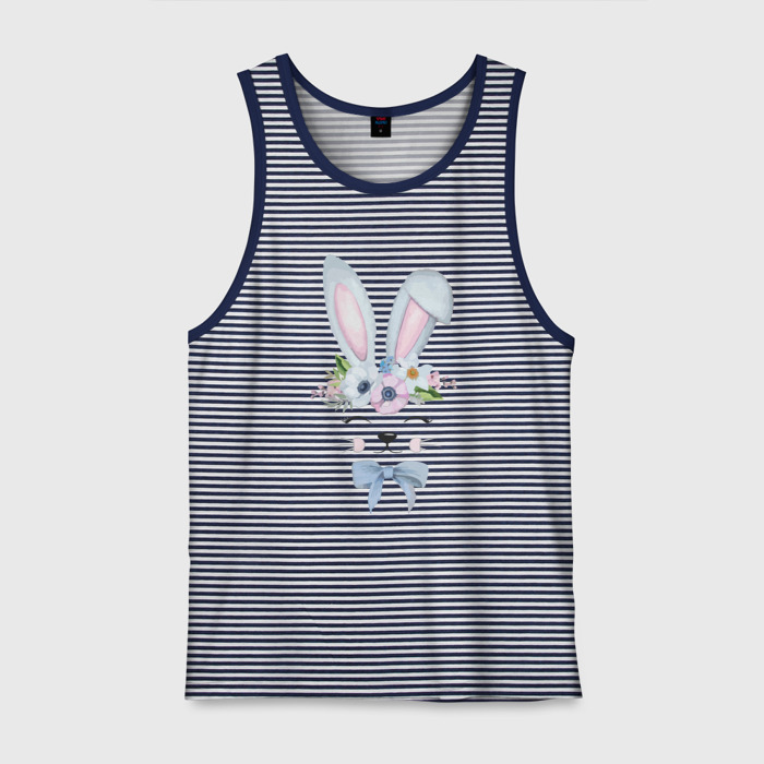 Мужская майка хлопок кролик в цветах фото