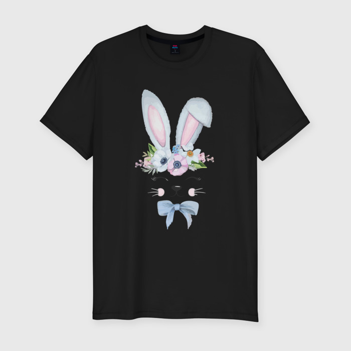 Мужская футболка хлопок Slim кролик в цветах фото