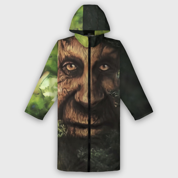 Дождевик унисекс 3D Дерево с лицом мем Мудрое дерево фото