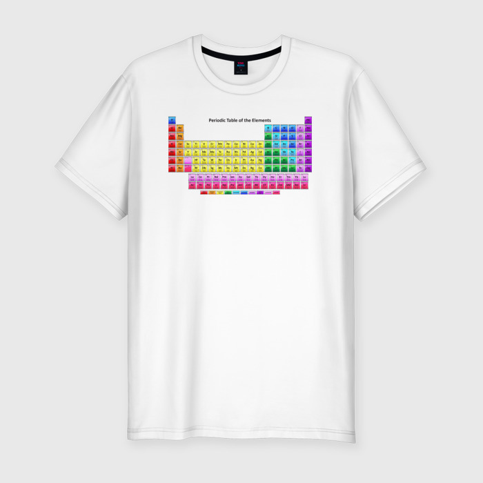 Мужская футболка хлопок Slim Химическая таблица Менделеева фото