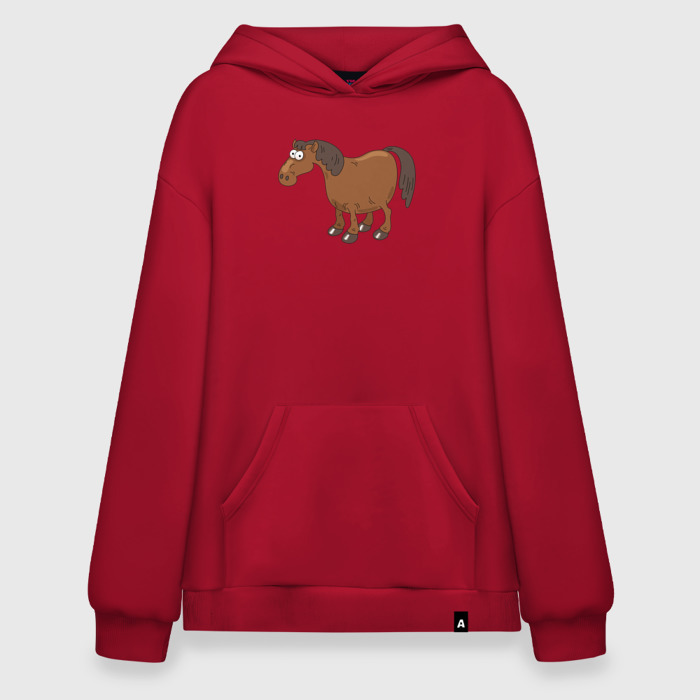 Худи SuperOversize хлопок Забавный конь фото