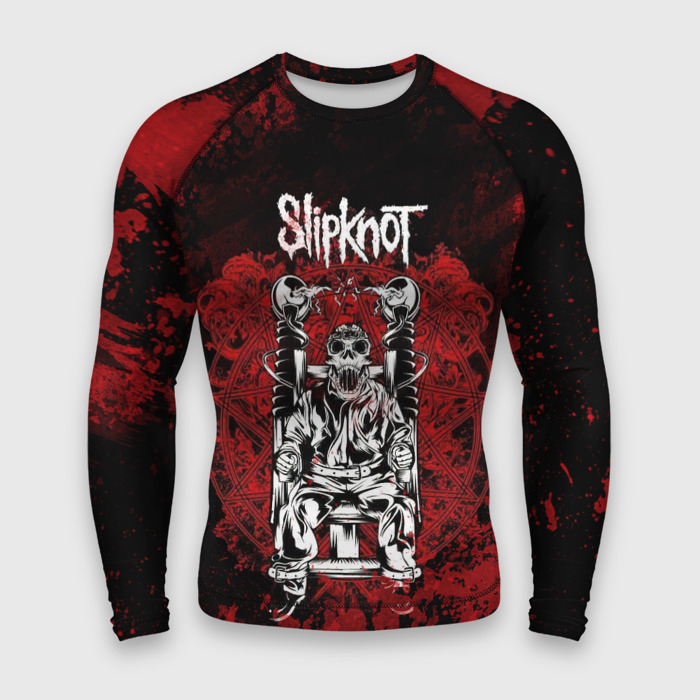 Мужской рашгард 3D Slipknot    скелет фото