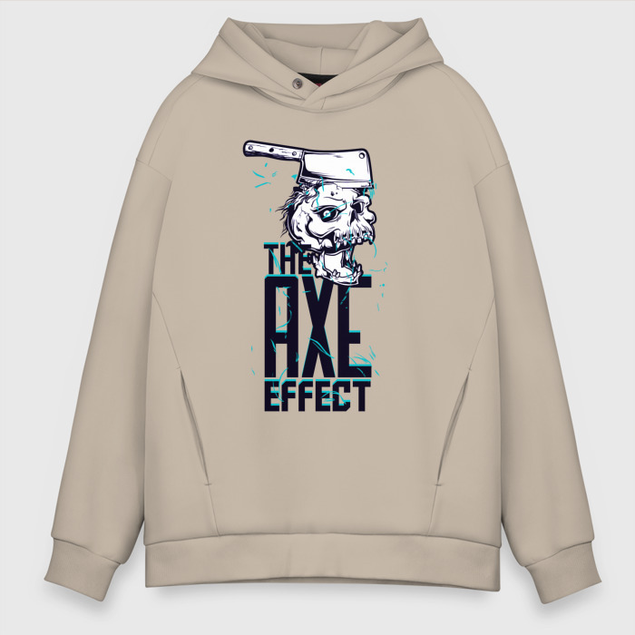 Мужское худи Oversize хлопок Эффект топора фото