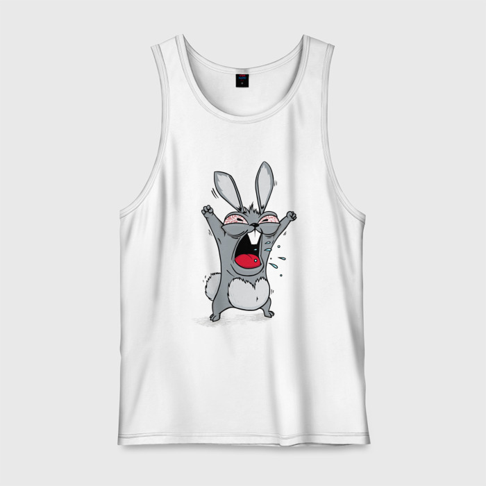 Мужская майка хлопок Злой  заяц фото