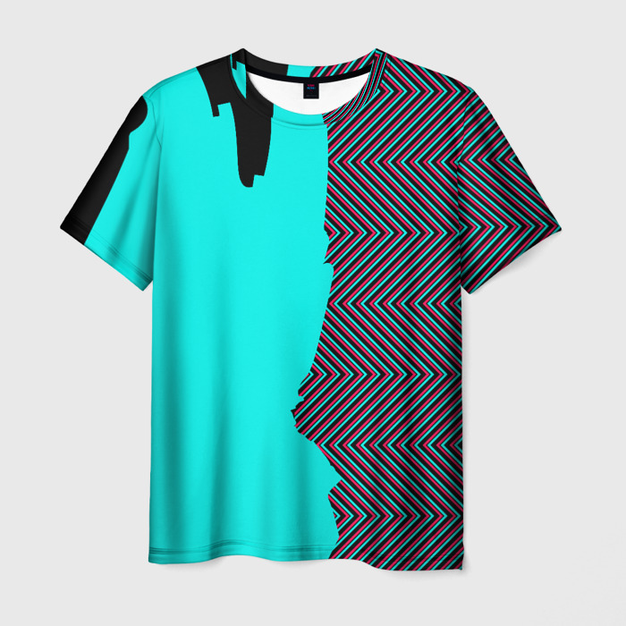 Мужская футболка 3D Абстрактный глюк фото