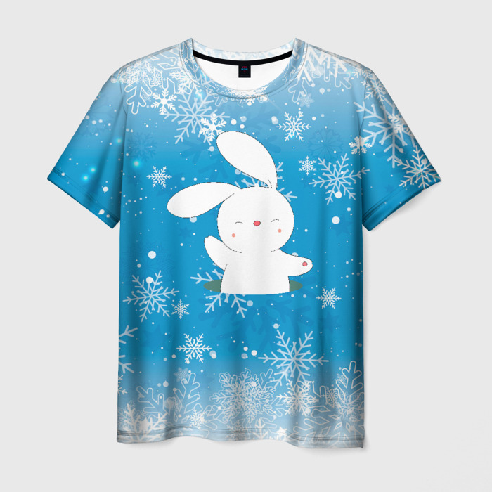 Мужская футболка 3D Зайчик  из норки фото