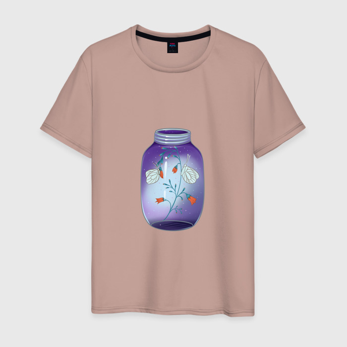 Мужская футболка хлопок Волшебный мир в банке фото