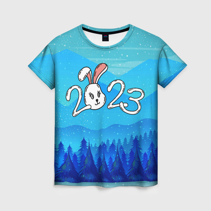 Женская футболка 3D 2023   снежный лес фото