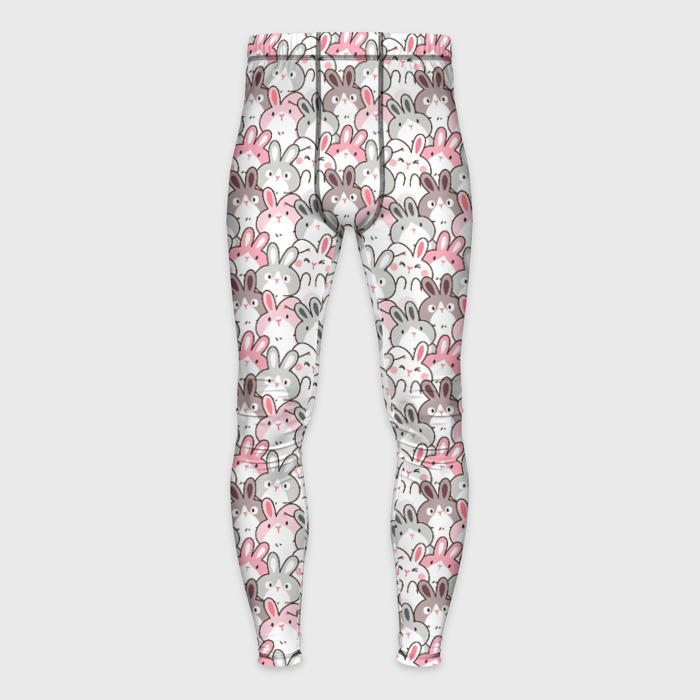 Мужские тайтсы 3D Маленький зайчики  паттерн фото