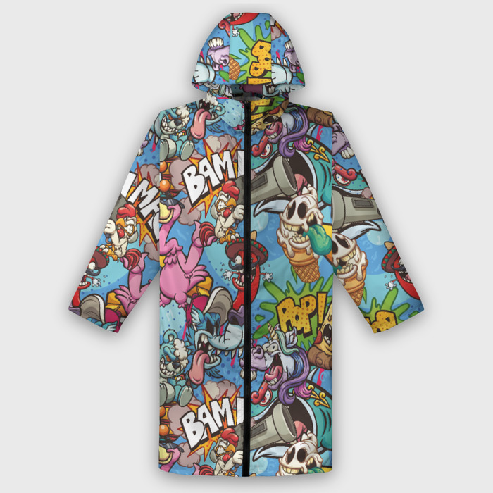 Дождевик унисекс 3D Сумасшедший поп арт фото