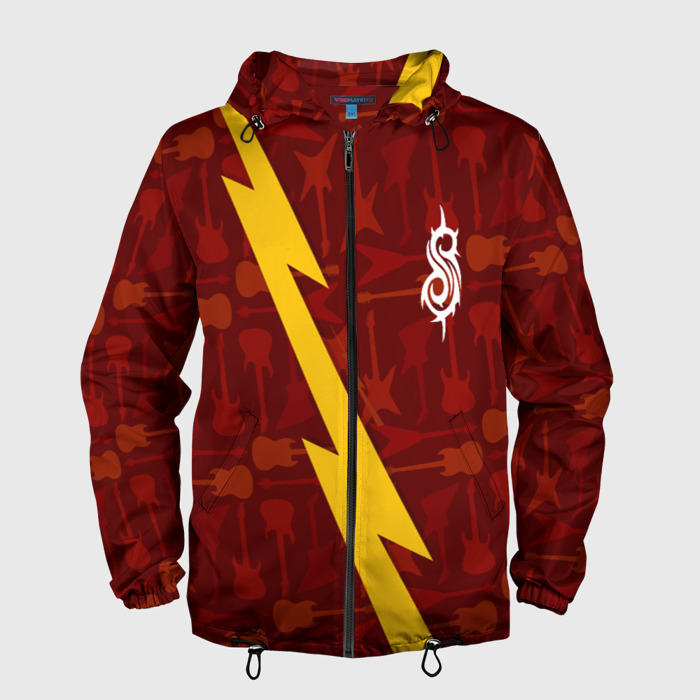 Мужская ветровка 3D Slipknot гитары и молния фото