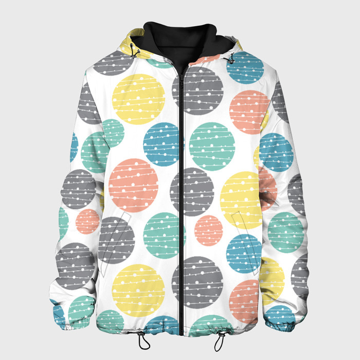 Мужская куртка 3D Круги с полосками в точку фото
