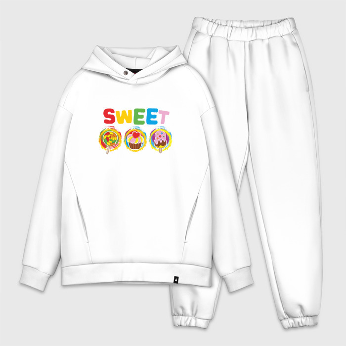 Мужской костюм хлопок OVERSIZE Мультяшные десерты фото