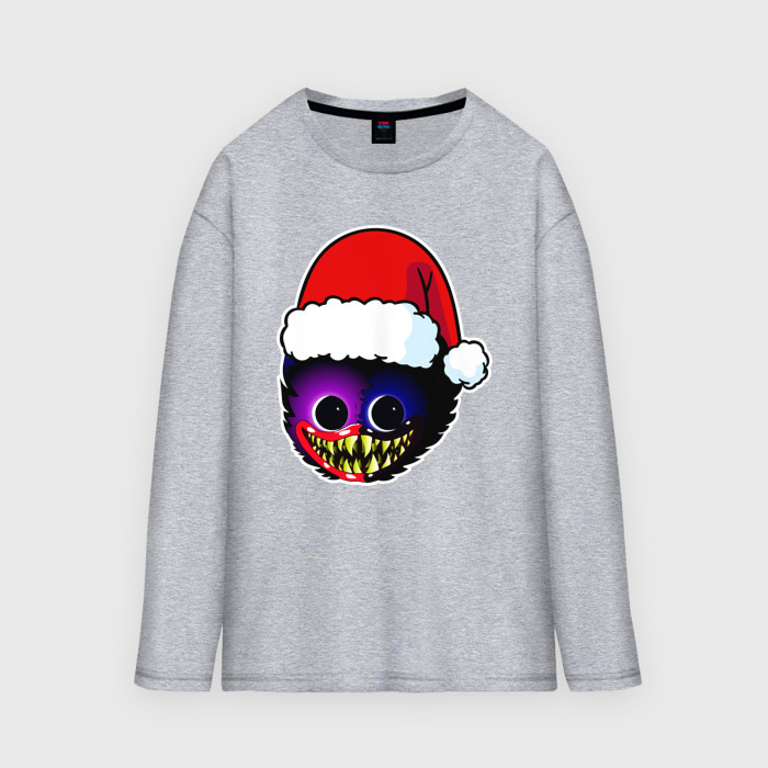 Мужской лонгслив oversize хлопок Новогодний Хагги Вагги фото