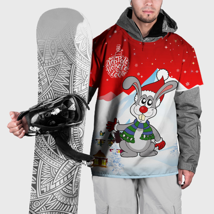 Накидка на куртку 3D Новый год   зайчик фото