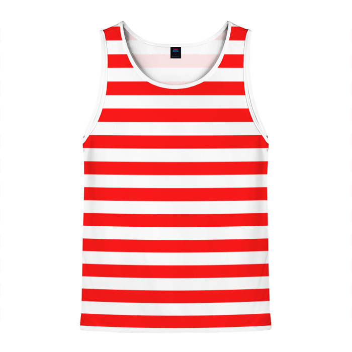 Мужская майка 3D Красный полосатый новогодний леденец фото