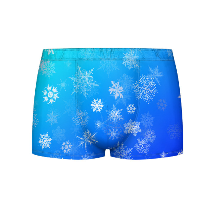 Мужские трусы 3D Снежинки в небе фото