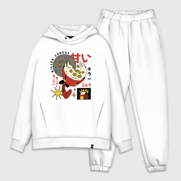 Мужской костюм хлопок OVERSIZE Хлопья с молоком фото