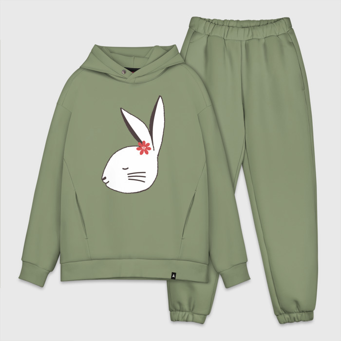 Мужской костюм oversize хлопок Милая крольчиха фото