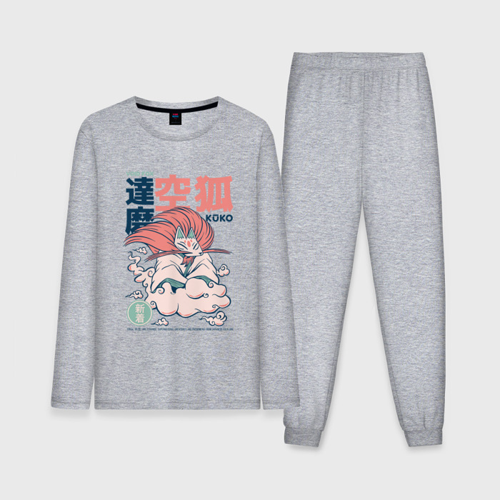 Мужская пижама хлопок (с лонгсливом) Японский ёкай Куко фото